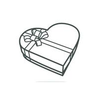hart geschenk doos met lint Aan huid achtergrond vector illustratie