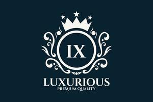 eerste brief ix Koninklijk luxe logo sjabloon in vector kunst voor luxueus branding vector illustratie.