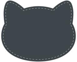 schattig zwart kat hoofd gezicht icoon geïsoleerd Aan wit achtergrond. vector