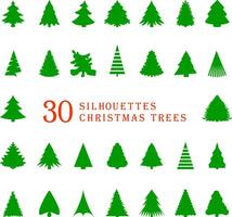 30 silhouetten van Kerstmis bomen vector