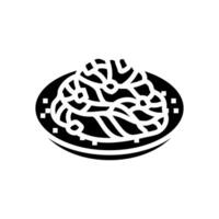 Carbonara pasta Italiaans keuken glyph icoon vector illustratie