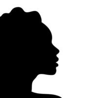 vrouw silhouet in profiel. kant visie. afdrukken, logo, poster Sjablonen, tatoeëren idee, reclame, kleding stof afdrukken vector