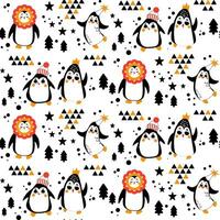 baby naadloos vector patroon. schattig, tekenfilm pinguïns. kinderen structuur voor kleding stof, textiel, kleding, omhulsel papier, behang. vector illustratie in pastel, retro kleuren