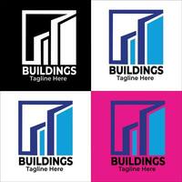 gebouw logo illustratie vector grafisch ontwerp in lijn kunst stijl. mooi zo voor merk, reclame, echt landgoed, bouw, huis, huis, en bedrijf kaart