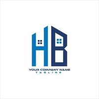 vector huis blad hb logo ontwerp sjabloon pro vector