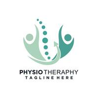 fysiotherapie logo voor massage en bedrijf met creatief element concept premie vector