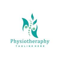 fysiotherapie logo voor massage en bedrijf met creatief element concept premie vector