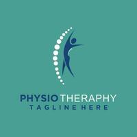 fysiotherapie logo voor massage en bedrijf met creatief element concept premie vector