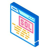 sql vraag databank isometrische icoon vector illustratie