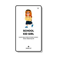 leerling school- kind meisje vector