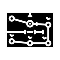 route optimalisatie autonoom levering glyph icoon vector illustratie