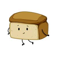 grappig brood karakter tekenfilm vector illustratie