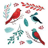 elegant winter vogelstand dans aan de overkant deze feestelijk patroon, verspreiden vakantie juichen met hun grillig charme. perfect voor een blij Kerstmis sfeer vector