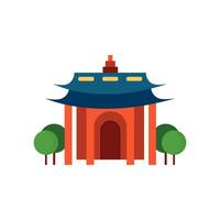 boeddhistisch tempel traditioneel vector illustratie. pagode huis vlak ontwerp.