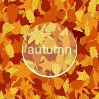 naadloos patroon met herfst bladeren met de opschrift herfst. geel, oranje en bruin vector