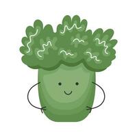 vector illustratie voor kinderen gezond voeding met een schattig tekenfilm grappig broccoli. baby groente karakter of mascotte