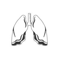 geïsoleerd menselijk long voor intern orgaan medisch Gezondheid icoon illustratie vector