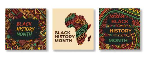 zwart geschiedenis maand viering banier achtergrond. zwart geschiedenis maand sociaal media post sjabloon, kaart, poster vector