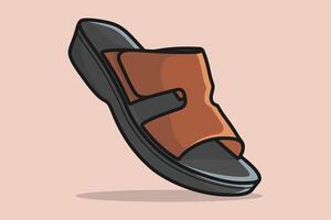modern gemakkelijk kleur mannen pantoffel vector illustratie. schoonheid mode voorwerpen icoon concept. mannen mode schoenen pantoffel vector ontwerp.