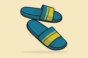 jongens schoenen slippers schoenen paar- vector illustratie. schoonheid mode voorwerpen icoon concept. kleurrijk omdraaien flop slippers schoenen vector ontwerp.