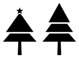 silhouet stijl Kerstmis boom icoon. vector geïsoleerd Aan wit achtergrond.