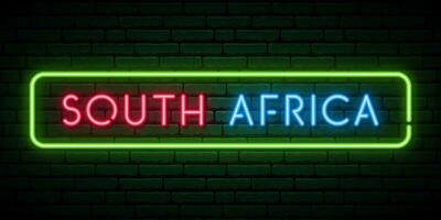 zuiden Afrika neon uithangbord. vector