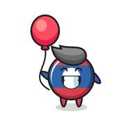 laos vlag badge mascotte illustratie speelt ballon vector