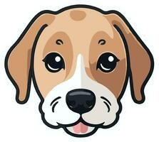 schattig hond sticker voor reclame gebruik vector