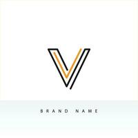 v brief ontwerp logo. brief v icoon logo met modern vector