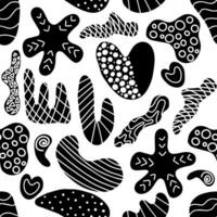 naadloos patroon met hand- getrokken divers vormen en tekening voorwerpen. abstract hedendaags modern modieus vector illustratie