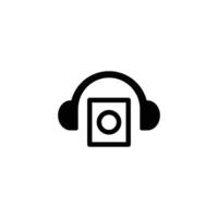 koptelefoon muziek- geluid logo sjabloon ontwerp vector icoon illustratie