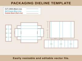 mouwen deksel insert doos dieline sjabloon vector