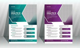 medisch folder sjabloon ontwerp, brochure voor medisch, gezondheidszorg bedrijf folder vector