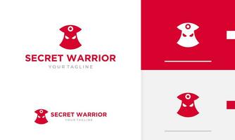 logo ontwerp icoon symbool abstract meetkundig mysterieus rood brand duivel koning krijger moordenaar helm vector