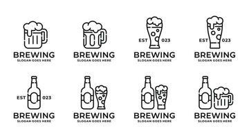 bier logo reeks ontwerp vector illustratie. brouwen logo reeks ontwerp vector