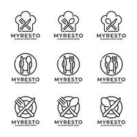 restaurant logo reeks ontwerp vector illustratie