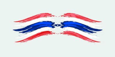 vector Thailand vlag in borstel verf stijl en schijnend effect nationaal met wit achtergrond. Thailand symbool, sjabloon voor banier, Promotie, ontwerp en poster, bedrijf, vector illustratie