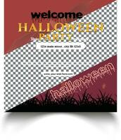 afdrukken halloween sociaal media post voeden folder banier, vector halloween poster partij sjabloon, banier sociaal media post sjabloon, halloween poster partij sjabloon, vector realistisch halloween ins