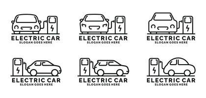 elektrisch auto logo reeks ontwerp vector
