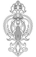 tapijt componenten. zwart strepen. tapijt oosters ornament met bloemen motieven. Indisch ontwerp element voor henna- tatoeëren, volwassen kleur boek, groet kaart, bruiloft uitnodiging of spa schoonheid folder. vector