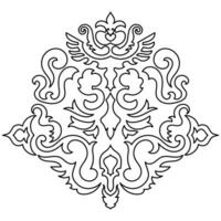 tapijt componenten. zwart strepen. tapijt oosters ornament met bloemen motieven. Indisch ontwerp element voor henna- tatoeëren, volwassen kleur boek, groet kaart, bruiloft uitnodiging of spa schoonheid folder. vector
