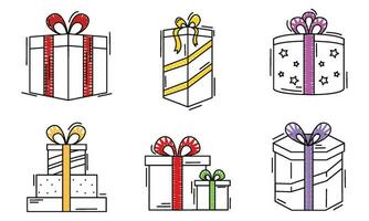 reeks van Cadeau pictogrammen vector illustratie