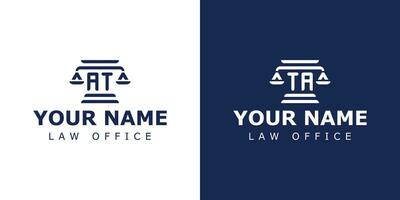 brief Bij en ta wettelijk logo, geschikt voor ieder bedrijf verwant naar advocaat, legaal, of gerechtigheid met Bij of ta initialen. vector