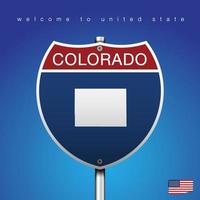 teken road amerika stijl colorado en kaart vector