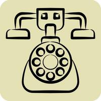 icoon telefoon. verwant naar wijnoogst decoratie symbool. hand- getrokken stijl. gemakkelijk ontwerp bewerkbaar. gemakkelijk illustratie vector