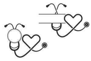 stethoscoop monogram vector, medisch gereedschap monogram vector, stethoscoop illustratie, dokter, verpleegster, Gezondheid, illustratie, klem kunst, medisch illustratie, vector