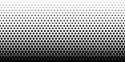 zwart wit zeshoekig halftone patroon vector