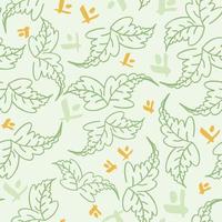 designelementen in een elegant naadloos patroon met groene bladeren vector