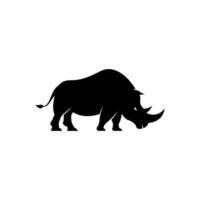 neushoorn icoon illustratie ontwerp, neushoorn logo silhouet vector