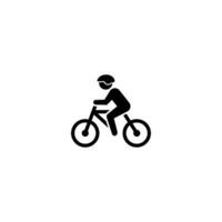 gemakkelijk wielersport icoon illustratie ontwerp, vlak fietser symbool sjabloon vector